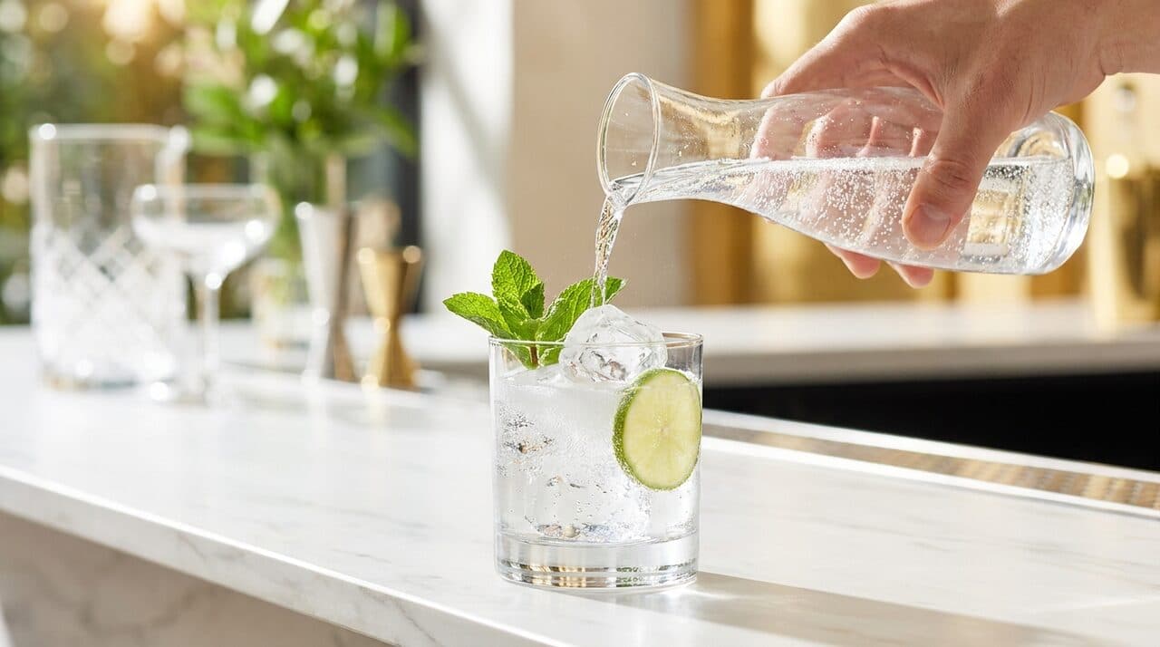 Glas water met limoen